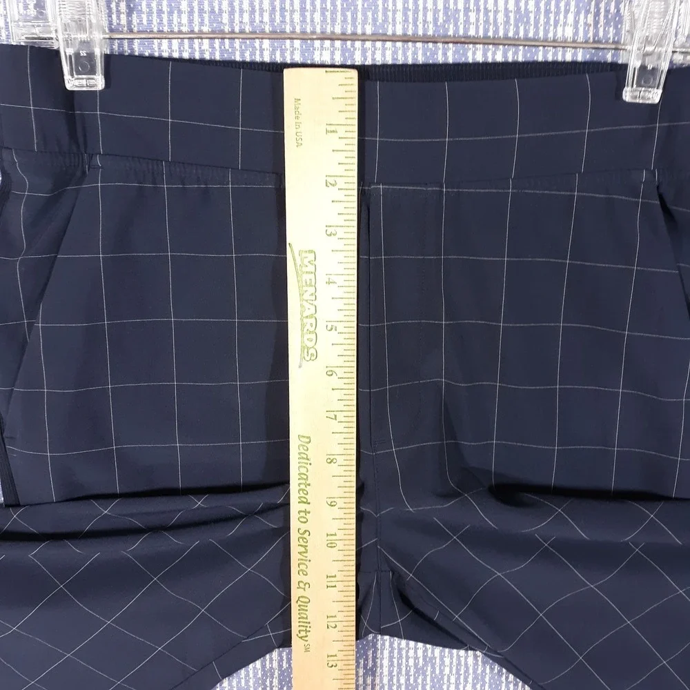 Athleta Brooklyn Textured Ankle Pants Womens Size 4 Blue Elastic Waist